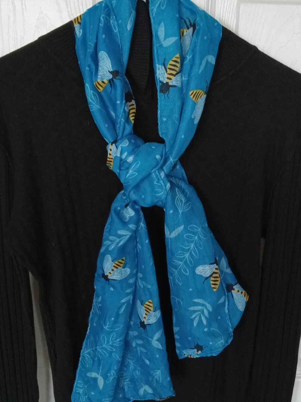60" x 12" Honeybee Blue Scarf